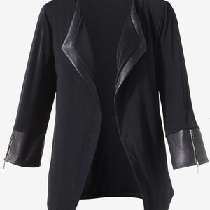 Chicos faux leather trimmed jacket